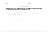 Literary Analysis Essay: Body Paragraph Outline
