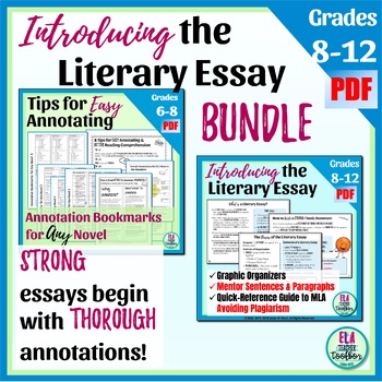 Preview of Literary Analysis Essay Bundle: Annotations, Essay Samples, Elaboration Practice
