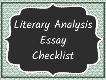 literary analysis essay revision checklist