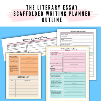 Preview of Literary Analysis Essay Guided Writing Planner Outline (ELA, ESL)