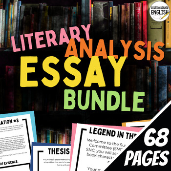 Preview of Literary Analysis Essay Prompts, Graphic Organizers, Samples, and Rubrics