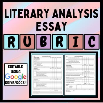 thematic analysis essay rubric