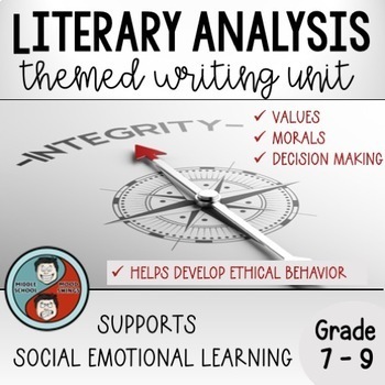 Preview of Literary Analysis Essay - Thematic Unit on Morals/Values - Social Emotional