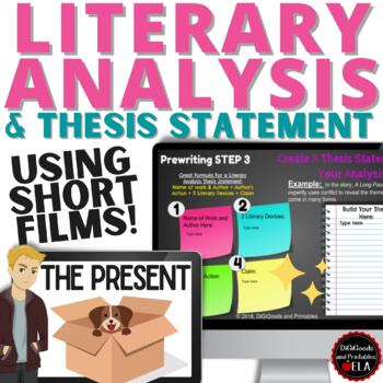 Preview of Literary Analysis Essay Writing and Thesis Statement With Short Film Activities