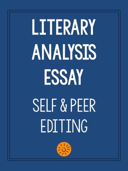 Preview of Literary Analysis Essay editing checklist (self and peer)