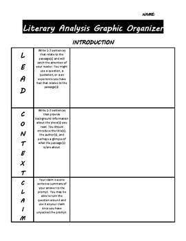 graphic organizer about literature review