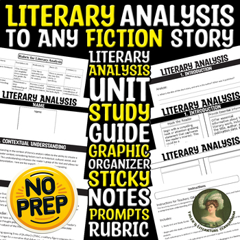 Preview of Literary Analysis Graphic Organizer + Literary Analysis Unit to Any Story CCSS