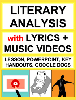 Preview of Literary Analysis Music as Poetry Activities | Printable & Digital