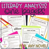 Literary Analysis One Pager Bundle for ANY Novel
