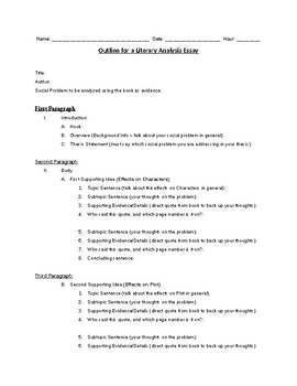 literary paper outline