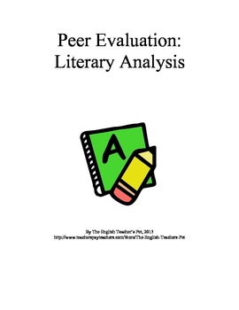Preview of Literary Analysis Peer Editing Sheet