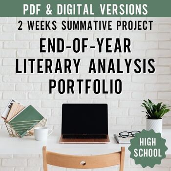 Preview of Literary Analysis Portfolio High School Digital Assignment PDF & Google Drive