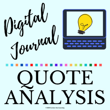 Preview of Literary Analysis Essay Quote Analysis Practice - Middle School, High School ELA