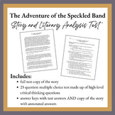 Literary Analysis Test "The Adventure of the Speckled Band" 