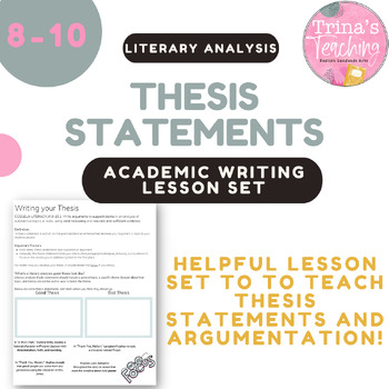 Preview of Literary Analysis Thesis Statements Lesson Set, Writing Literary Analysis Essays