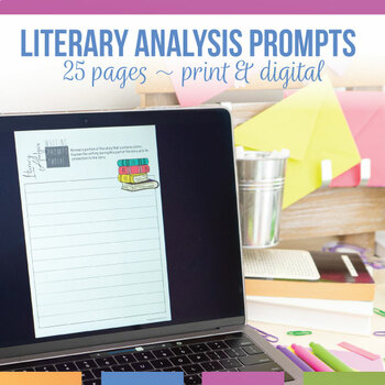 Preview of Literary Analysis Tools | Easy Literature Writing Prompts Worksheets