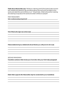 Literary Analysis prewriting graphic organizer | TPT