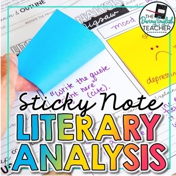 Literary Analysis with Sticky Notes: Activities, Writing, and PowerPoint