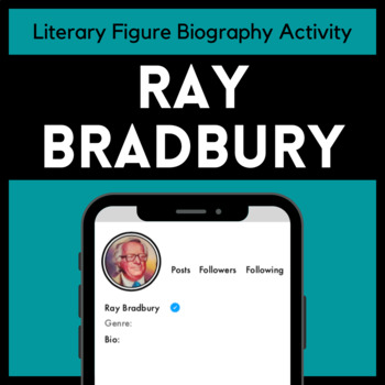 Preview of Literary Biographies: Ray Bradbury Biography Activity, Instagram Bio, CCSS