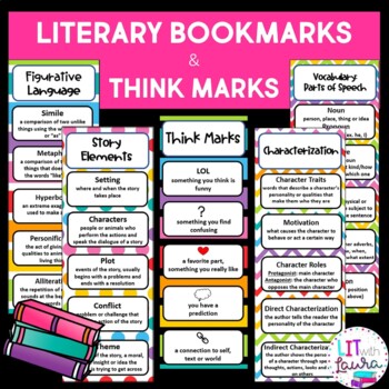 Literary Bookmarks and Thinkmarks by Lit With Laura | TPT