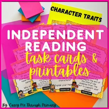 Preview of Literary Character Traits, Actions, and Motivations Task Cards | Reading Center