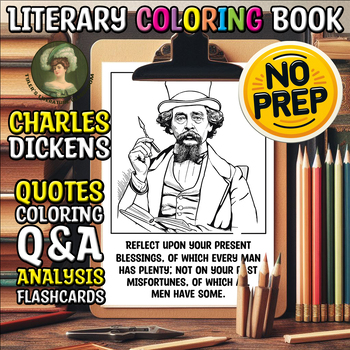 Preview of Charles Dickens Literary Coloring Book : Coloring Sheets & Quotes Sub Plan