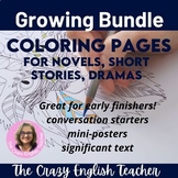 Literary Coloring Pages Growing Bundle of Lessons Digital 