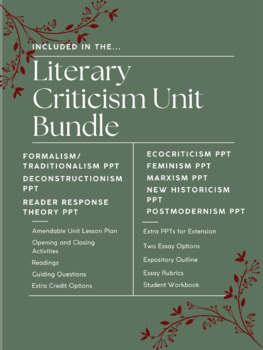 Preview of Literary Criticism 9-Week Unit Bundle!