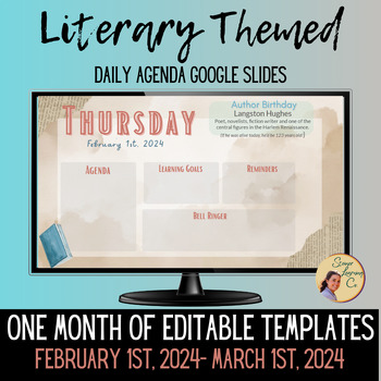Preview of Literary Daily Agenda Slides (Feb. 2024): Secondary English/Language Arts/ELA
