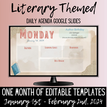 Preview of Literary Daily Agenda Slides (Jan. 2024): Secondary English/Language Arts/ELA