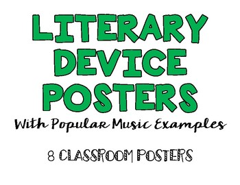 Preview of Literary Device Classroom Posters (With Examples from Popular Songs)