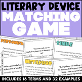 Literary Device Matching Game - Poetic Device Game Cards w