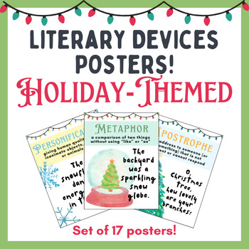 Preview of Literary Device Posters - Holiday & Christmas-Themed