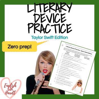 Preview of Literary Device Practice: Taylor Swift Edition