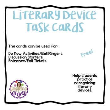 Preview of Literary Device Task Cards (Free)