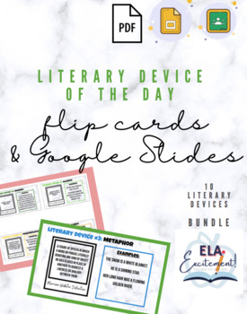 Preview of Literary Device of the Day Google Slides & Student Flip Cards | Digital & Print