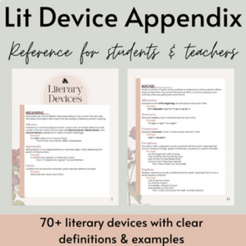 Preview of Literary Devices Appendix, Reference Dictionary for Teachers and Students