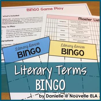 Preview of Literary Devices BINGO - Elements of Literature - Literary Terms review game
