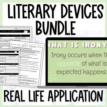 Preview of Literary Devices Slides BUNDLE - Irony, Foreshadowing, Flashback, Symbolism 6-8