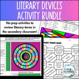 Literary Devices BUNDLE - No-Prep Review Activities for Se