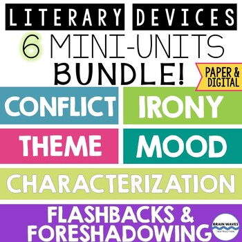 Preview of Literary Devices Bundle:  6 Fun Literary Elements Mini-Units (Paper and Digital)