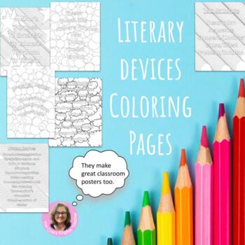 Preview of Literary Devices Coloring Pages: High School or Middle School digital activity