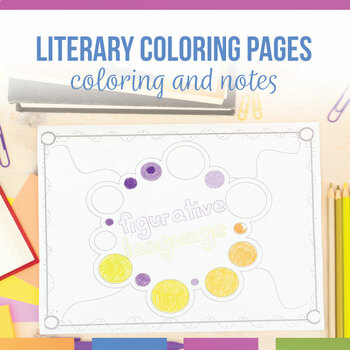 Preview of Literary Devices Coloring Sheets & Bookmarks | Literature Element Coloring Pages