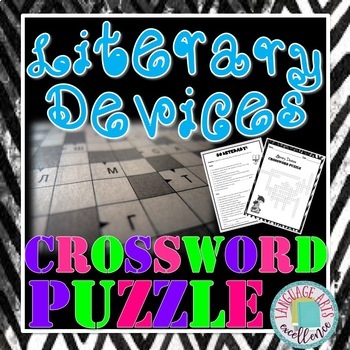 Literary Devices Crossword Puzzle by Language Arts Excellence TPT