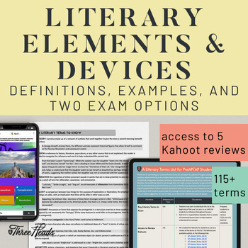 Preview of Literary Devices & Elements List - PreAP & AP Literature - Literary Terms Exam