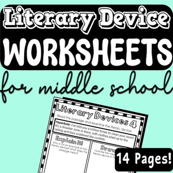 Preview of Literary Devices Figures of Speech Coloring Worksheets for Middle School ELA