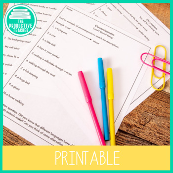 Figurative Language Worksheets by The Productive Teacher | TpT