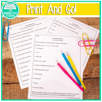 Figurative Language Worksheets by The Productive Teacher | TpT