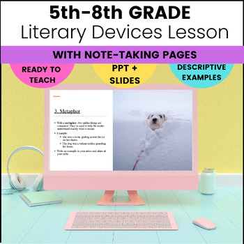 Preview of Literary Devices Lesson Powerpoint Note Taking Notes Middle High School