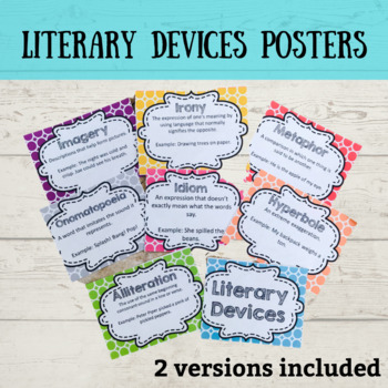 Literary Devices Colorful Posters by Oh So Simple | TpT